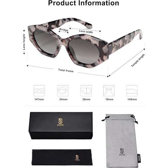 Polygon Hexagonal Polarized Sunglasses UV400 Protection Unisex Plastic Frames - Picture 5 of 5